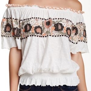 Free People Sienna Embroidered Top